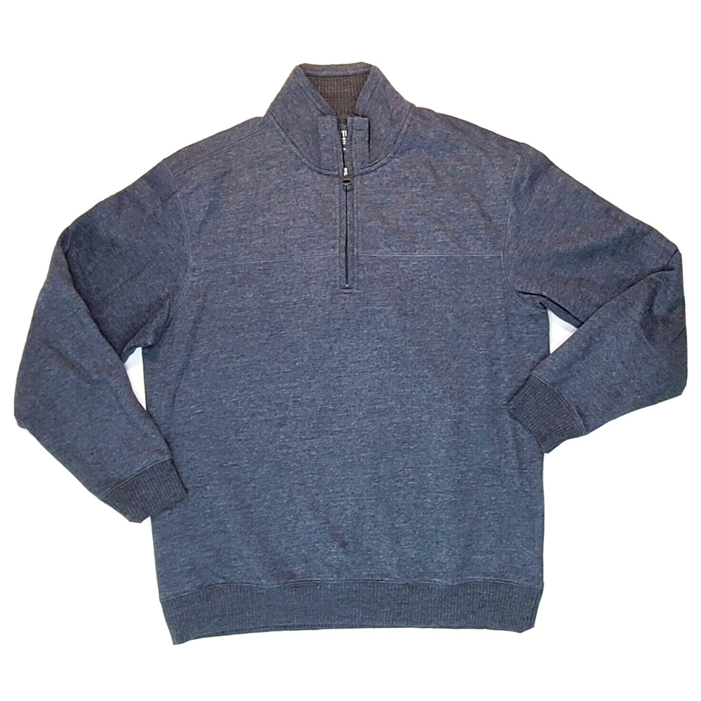 NORTHPOINT Authentic Apparel Men's 1/4 Zip Blue Gray Sweatshirt Size Large